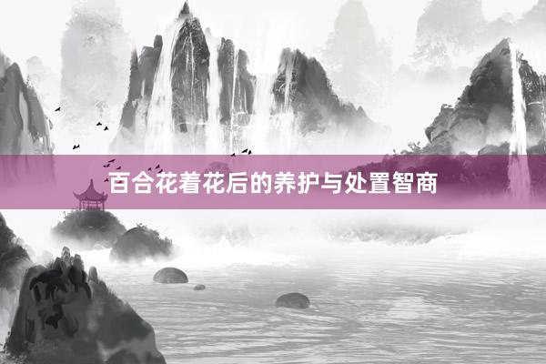 百合花着花后的养护与处置智商
